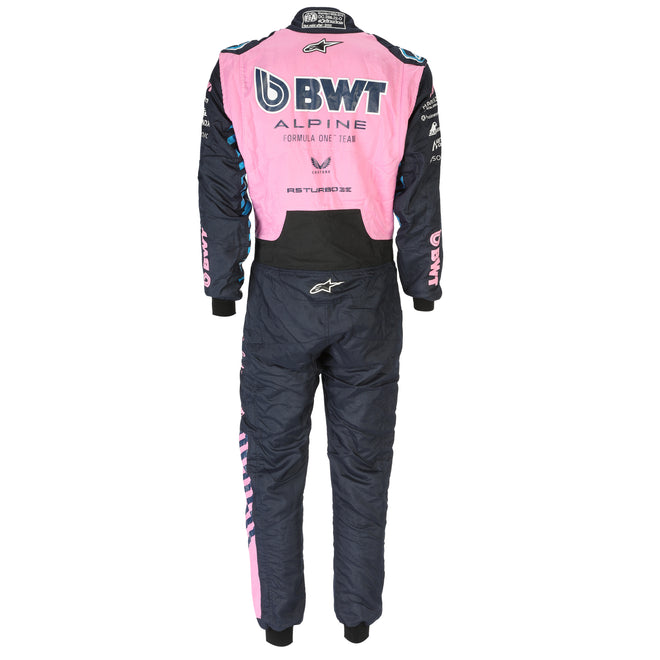 Miami Auction LOT 029 - Pierre Gasly Signed 2025 race Used BWT Alpine Formula one Team Suit - Austin GP