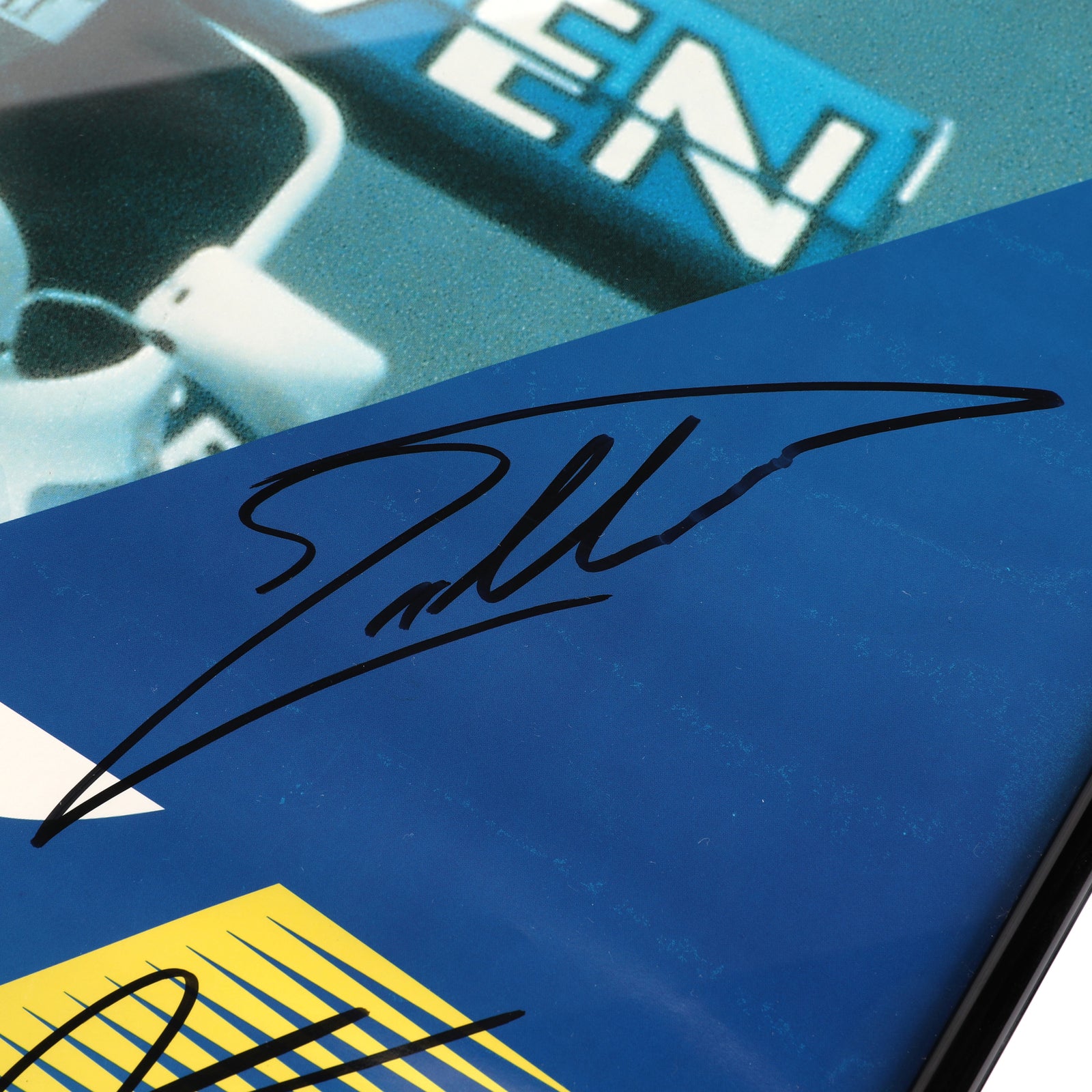 The Silverstone Auction LOT 022 - Poster 1996 Brazil GP- Schumacher, Villeneuve, Piquet, Hill & Berger Signed Framed