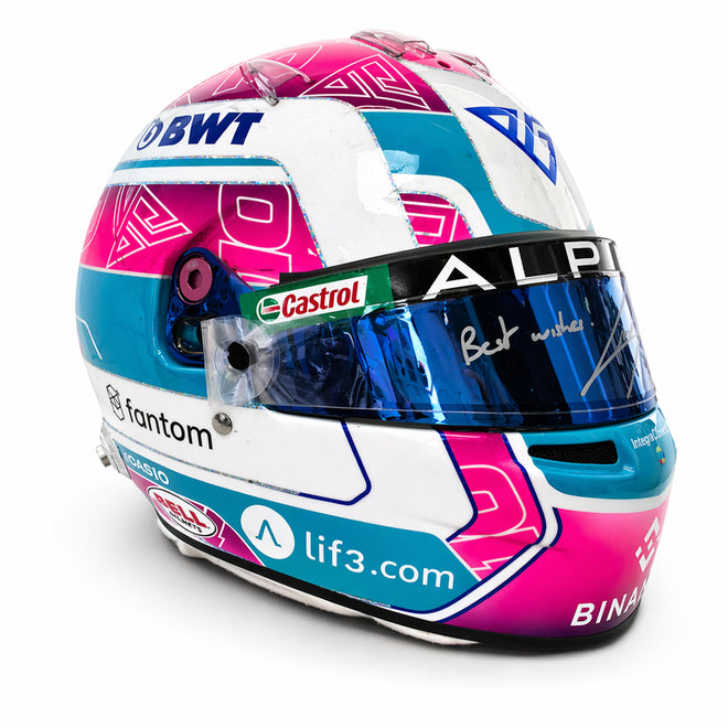 Miami Auction LOT 004 - Pierre Gasly 2023 Alpine Helmet - Miami GP Used Signed