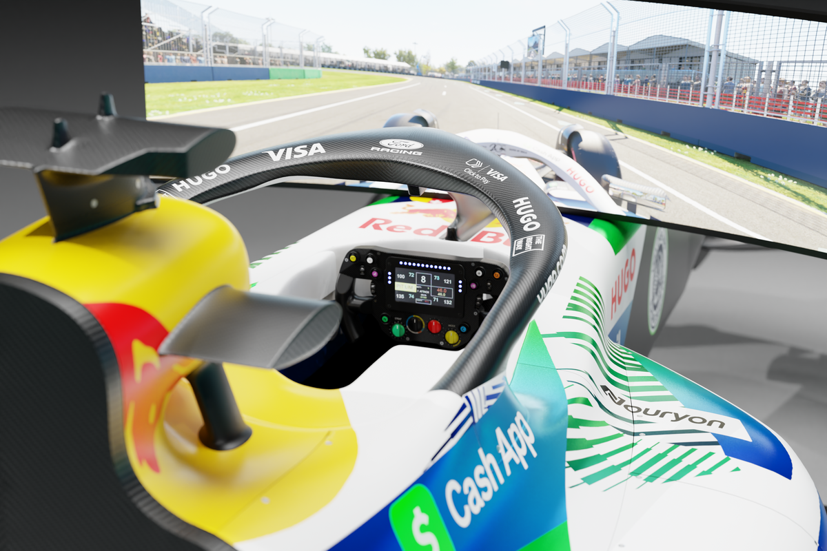 VCARB FC Visa Cash App Racing Bulls Formula One® Team Motion Simulator from the 2026 season, premium Formula 1-inspired motorsport memorabilia