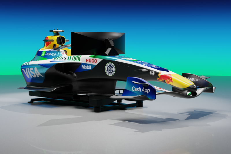VCARB FC Visa Cash App Racing Bulls Formula One® Team 2026 Motion Simulator, premium Formula 1-inspired collector piece for motorsport enthusiasts