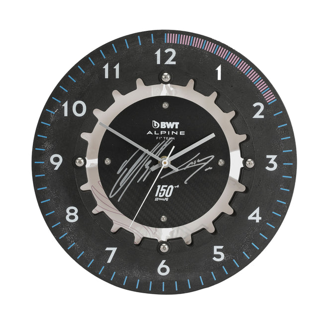 LOT 610 - Alpine Esteban Ocon and Pierre Gasly Dual Signed '150th Race Special Edition 2024' Brake Disc Clock
