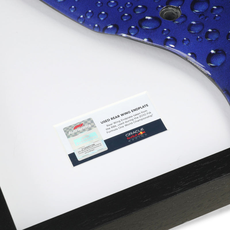 Red Bull Racing RB6 2010 Framed Season Used Left Hand Rear Wing Endplate
