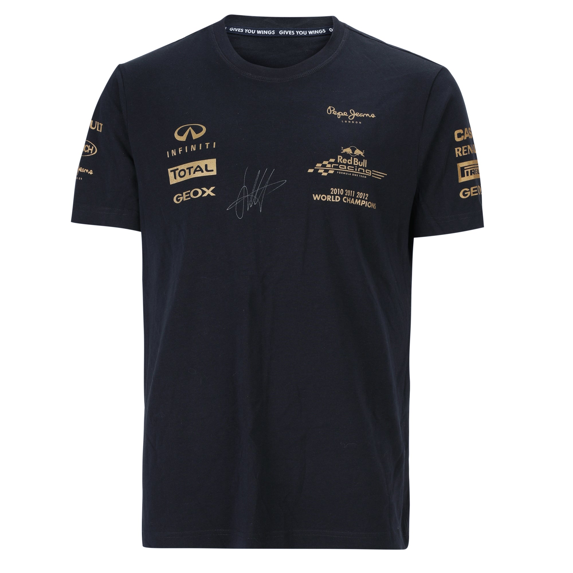 Sebastian Vettel Signed 2012 Red Bull Racing T-Shirt