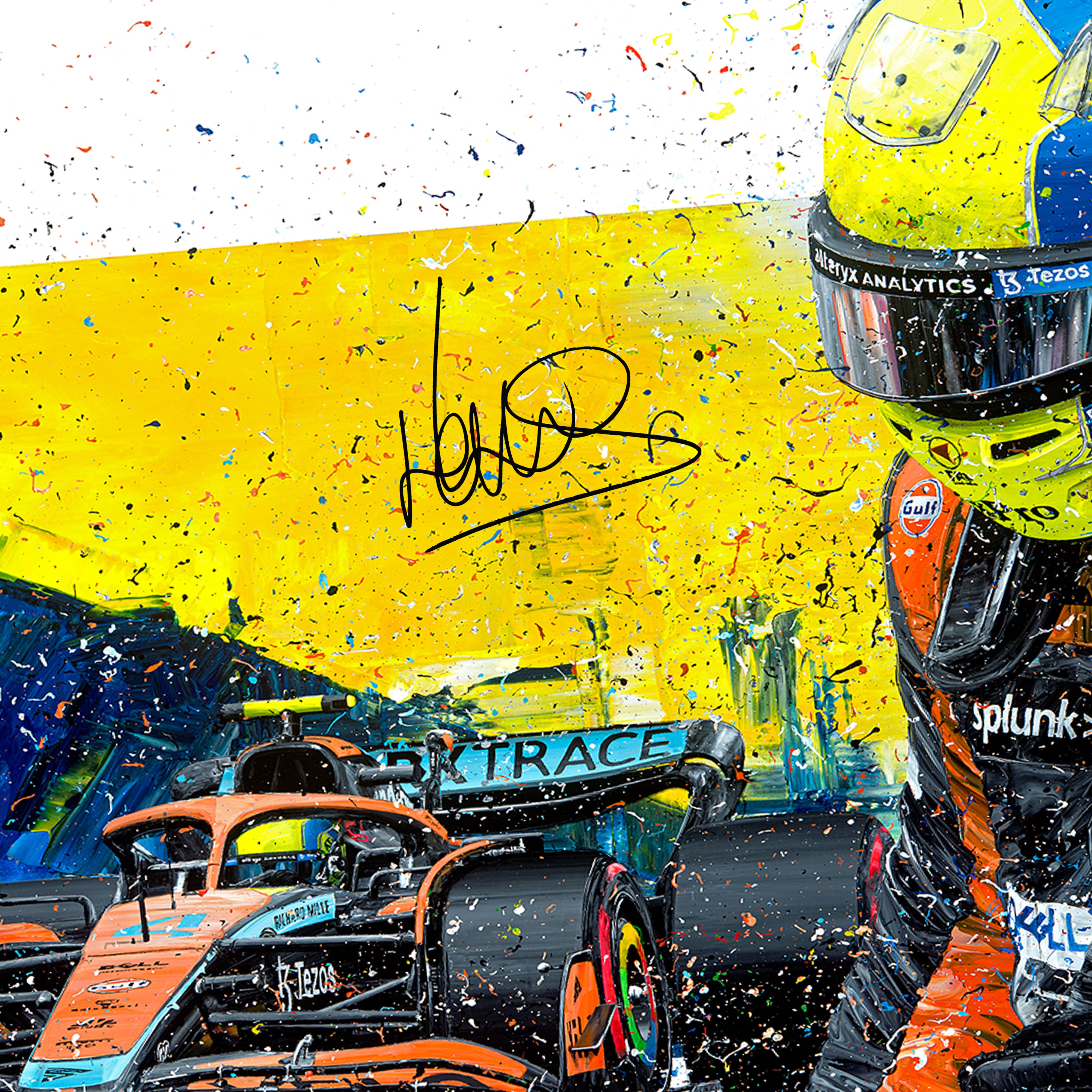 Lando Norris 2022 Signed 'Podium' Embellished Print – David Johnson