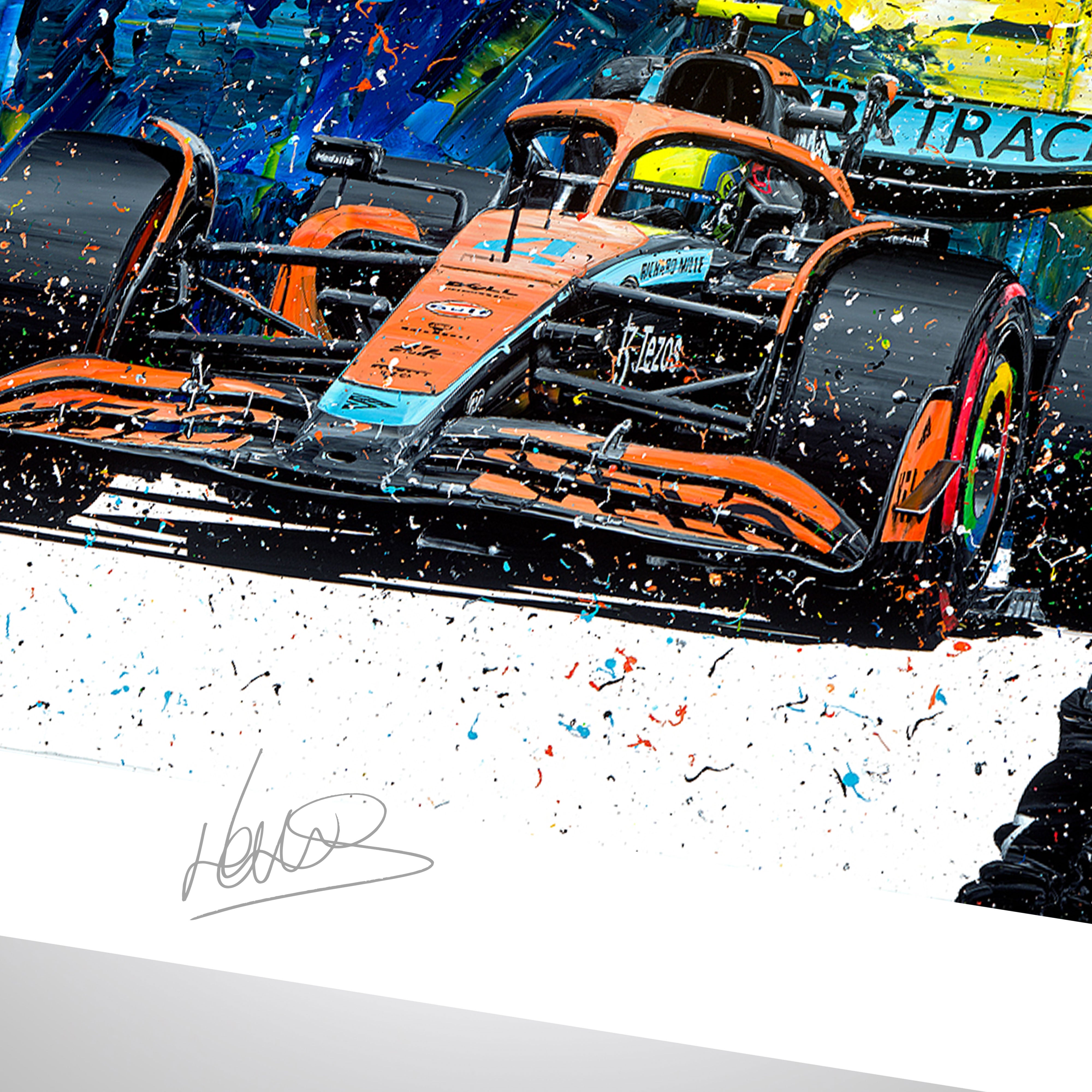 Signed Lando Norris 2022 ‘Podium’ Giclee Print – David Johnson