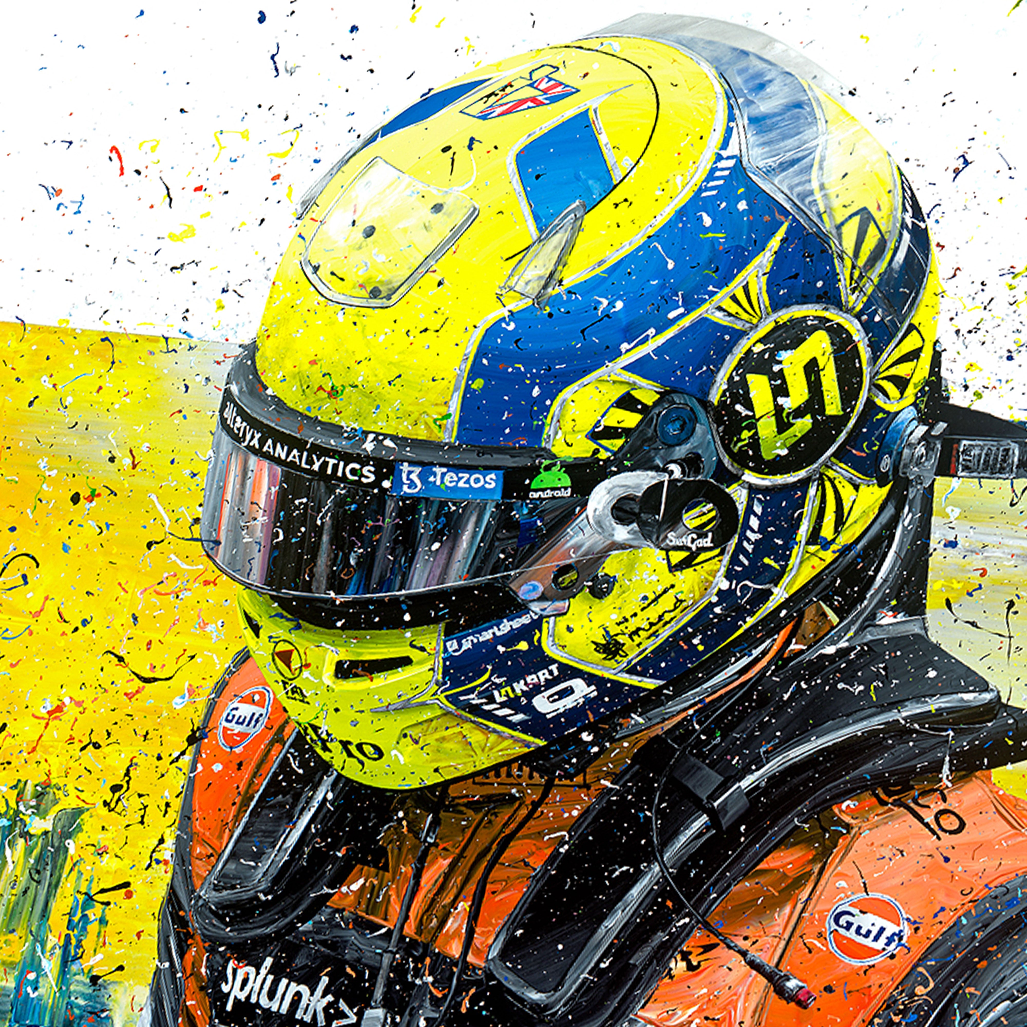 Signed Lando Norris 2022 ‘Podium’ Giclee Print – David Johnson