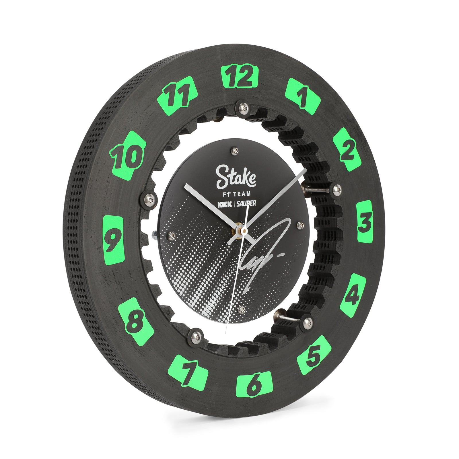 Gabriel Bortoleto Signed 2025 Stake F1 Team Kick Sauber Brake Disc Clock