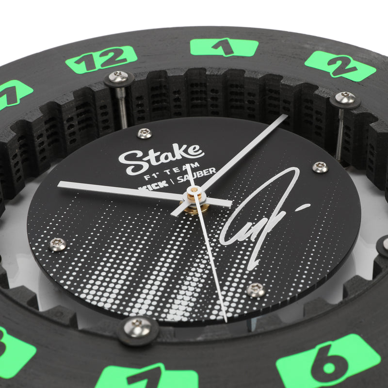 Gabriel Bortoleto Signed 2025 Stake F1 Team Kick Sauber Brake Disc Clock