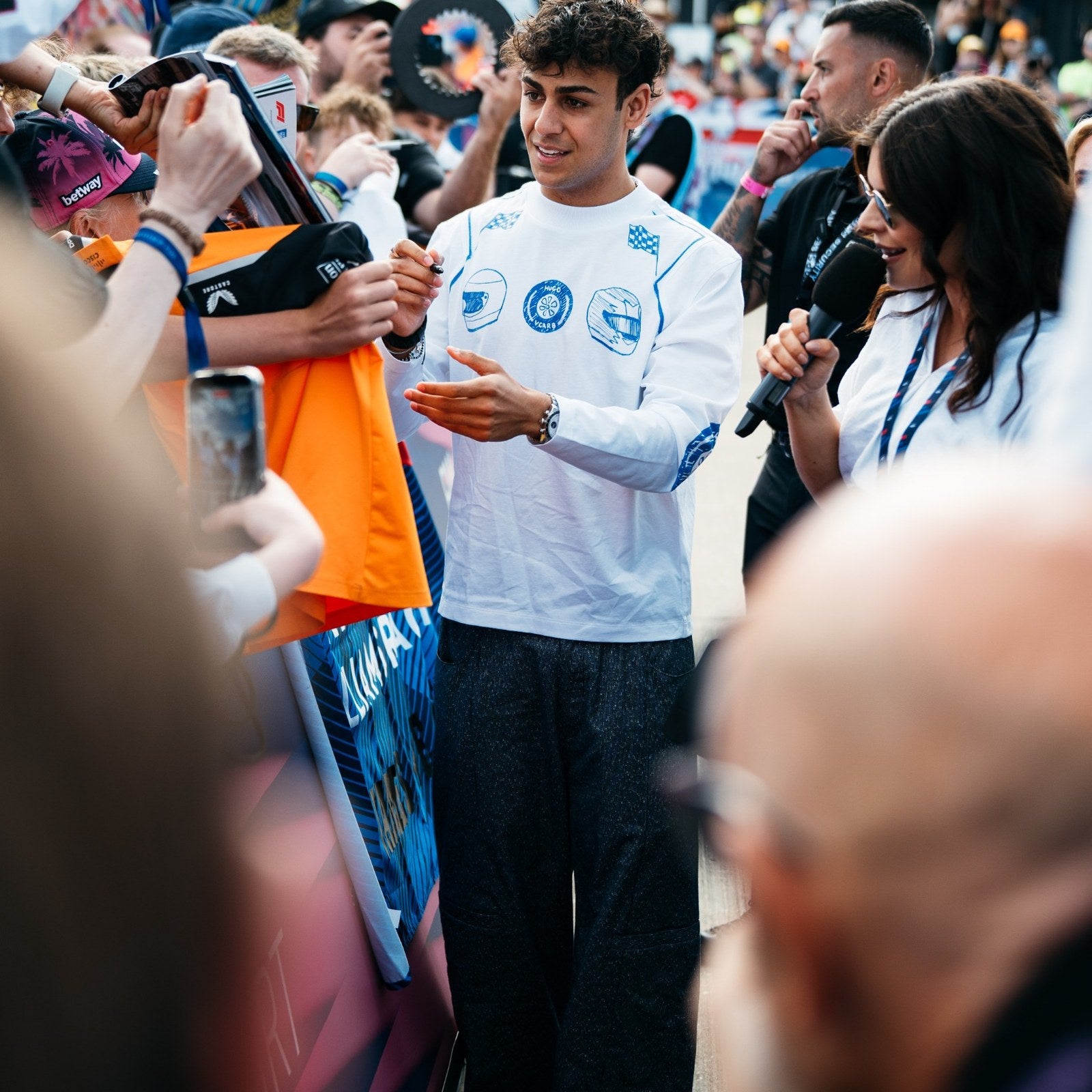 The Silverstone Auction LOT 024 - Arvid Lindblad Custom HUGO x VCARB Outfit by Oliver Kearney – Silverstone GP