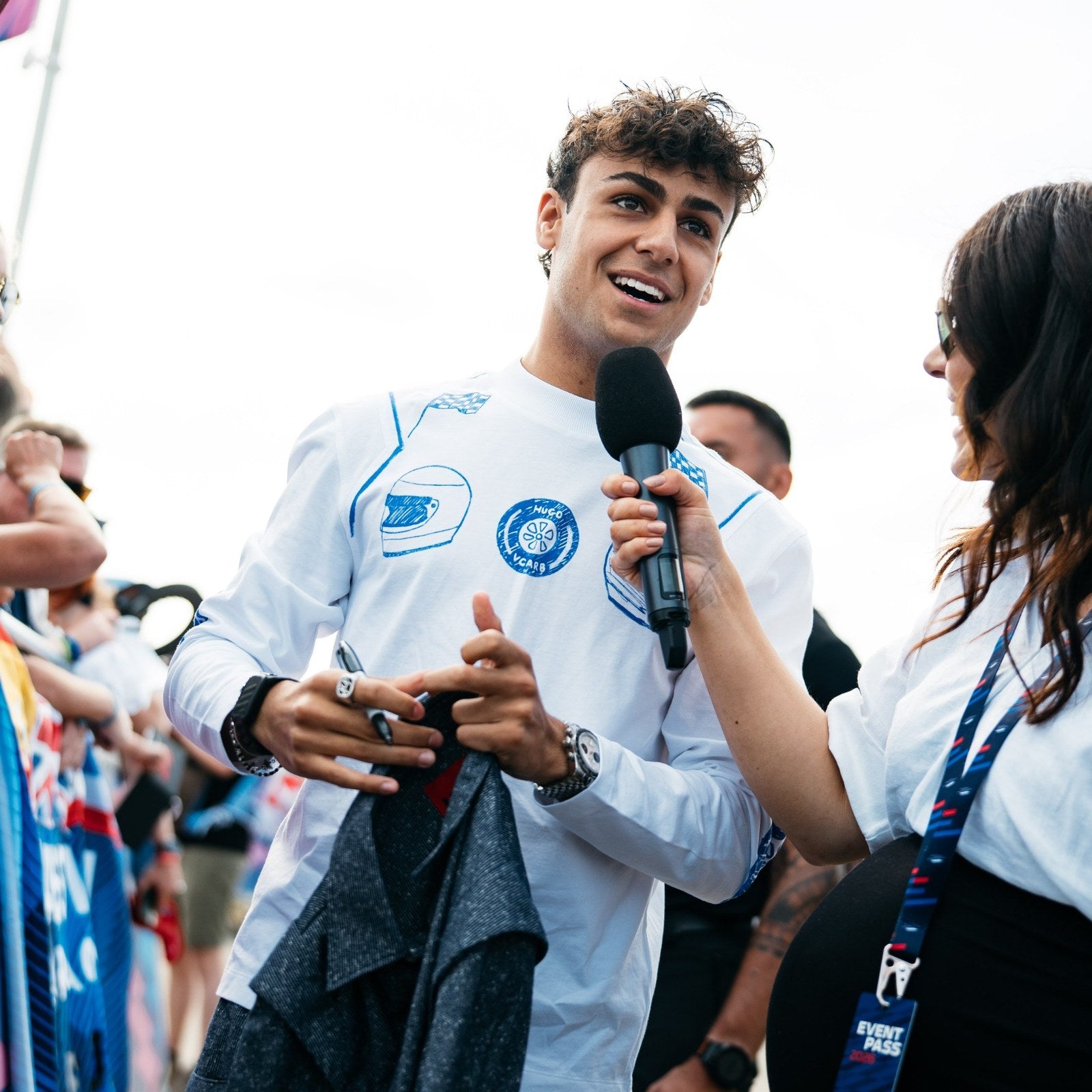 The Silverstone Auction LOT 024 - Arvid Lindblad Custom HUGO x VCARB Outfit by Oliver Kearney – Silverstone GP