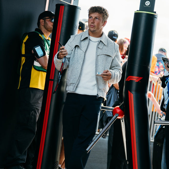 The Silverstone Auction LOT 023 - Liam Lawson Custom HUGO x VCARB Outfit by Oliver Kearney – Silverstone GP