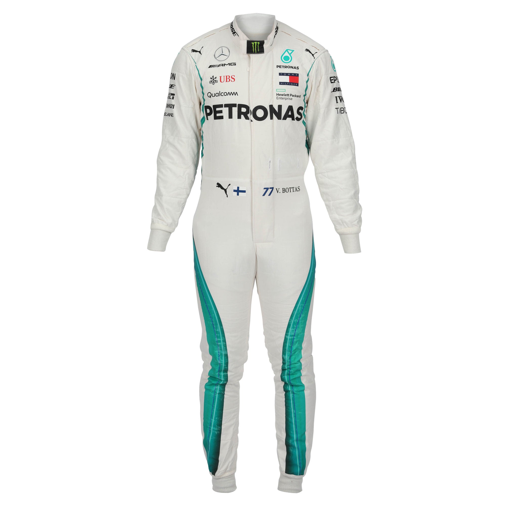 Valtteri Bottas Mercedes AMG Petronas Race Used Suit – 2018 Formula 1 Season 