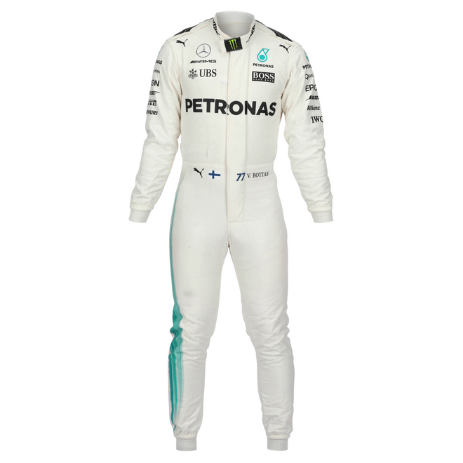LOT 008 - Valtteri Bottas Un-Signed 2017 Race Weekend Used Mercedes-AMG Petronas F1 Team Race Suit - Australia - S/N 00137627