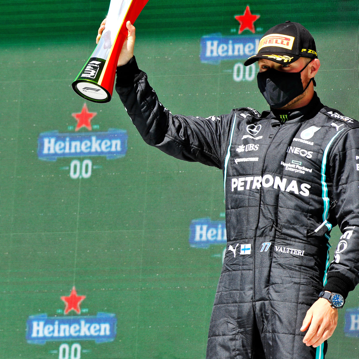 The Austin Auction LOT 003 - Valtteri Bottas 2021 Race Weekend Used Mercedes-AMG Petronas F1 Team Race Suit - Imola