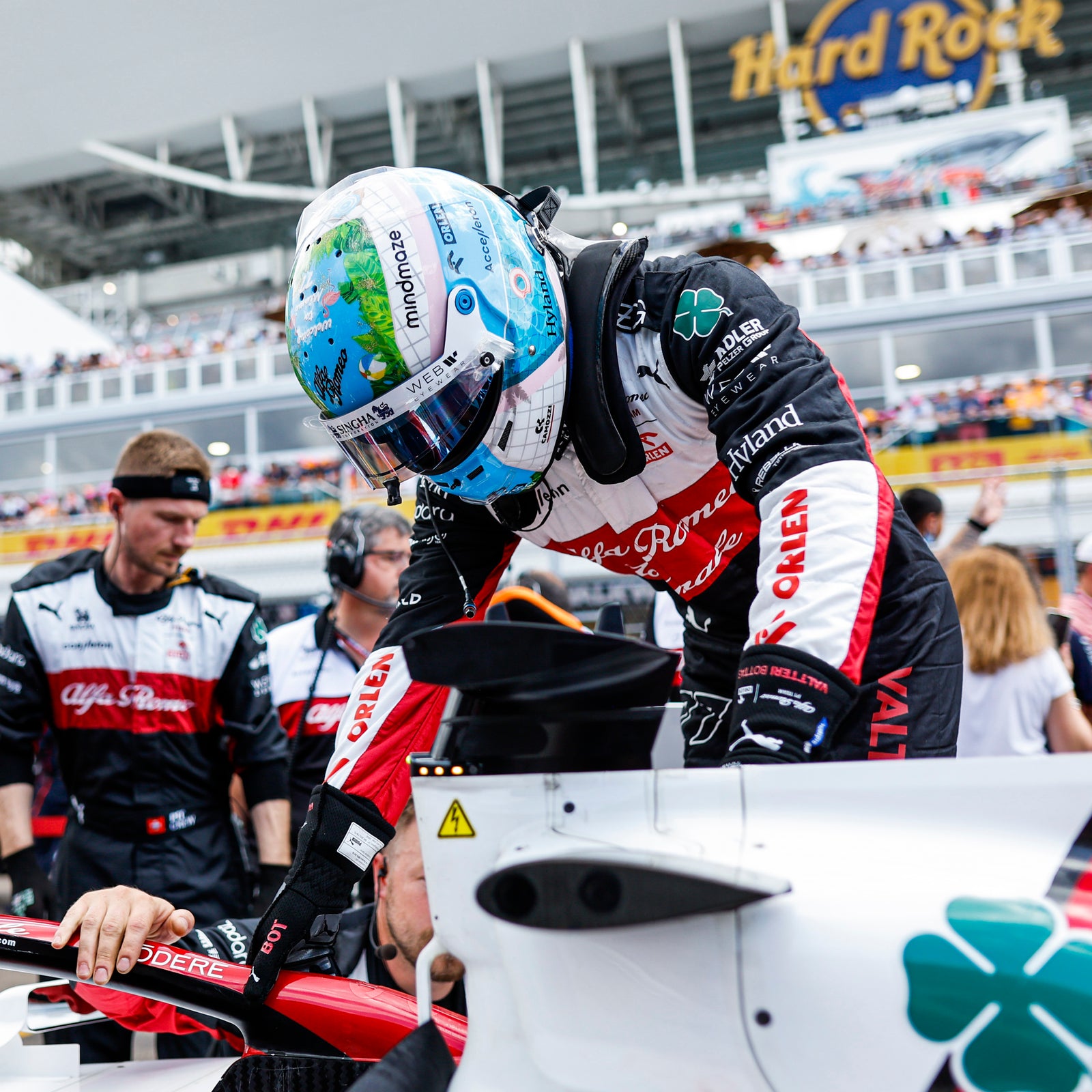 Valtteri Bottas 2022 Signed Official Replica Helmet – Miami Toucan Edition