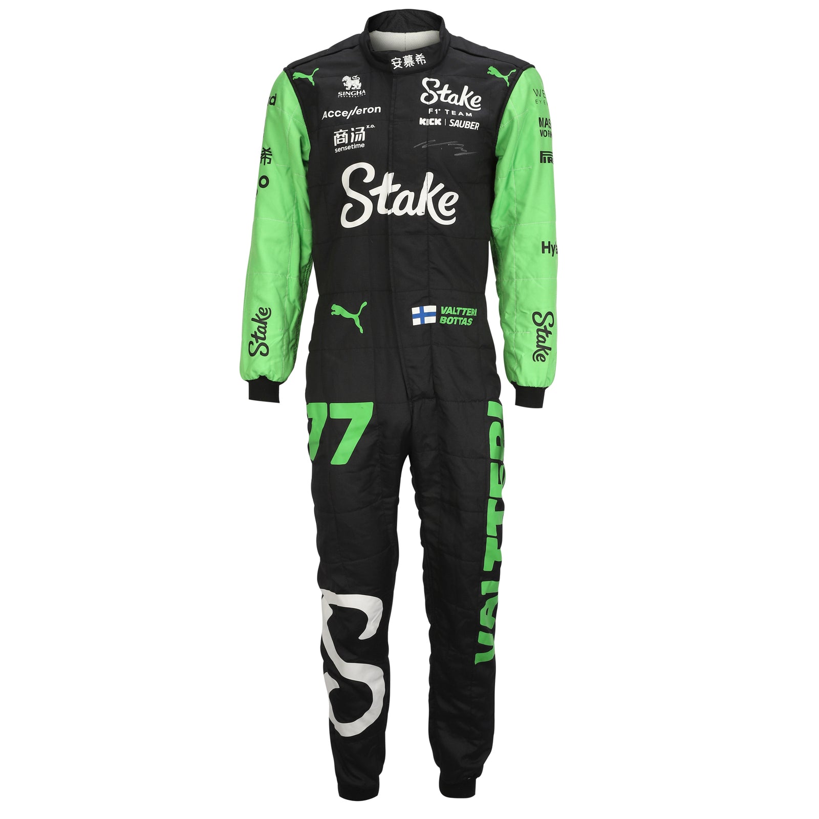 Valtteri Bottas Signed 2024 Stake F1 Team Kick Sauber Grand Prix Used Race Suit - Brazilian GP