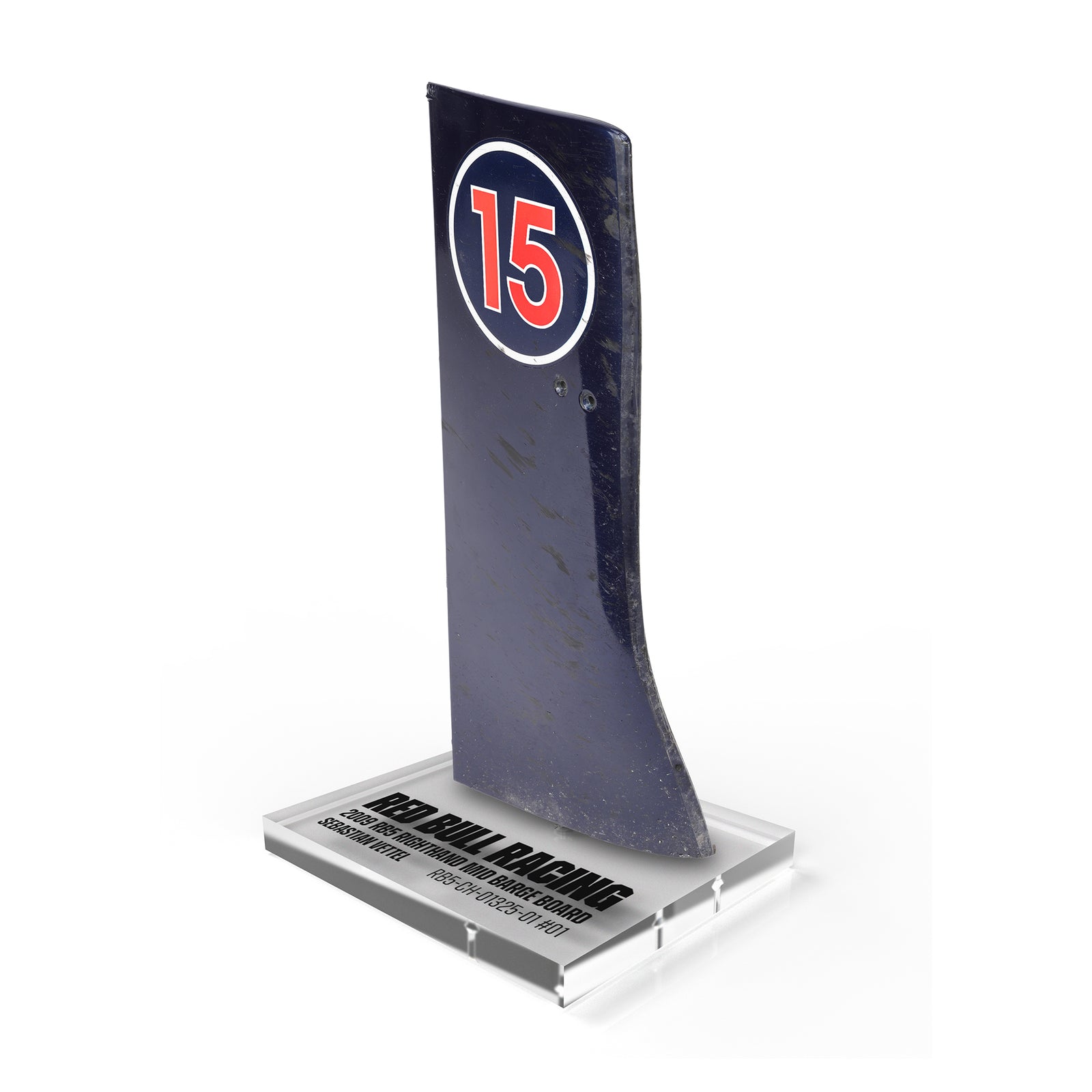 Sebastian Vettel 2009 Red Bull Racing RB5 Grand Prix Used Lefthand Mid Barge Board On Plinth