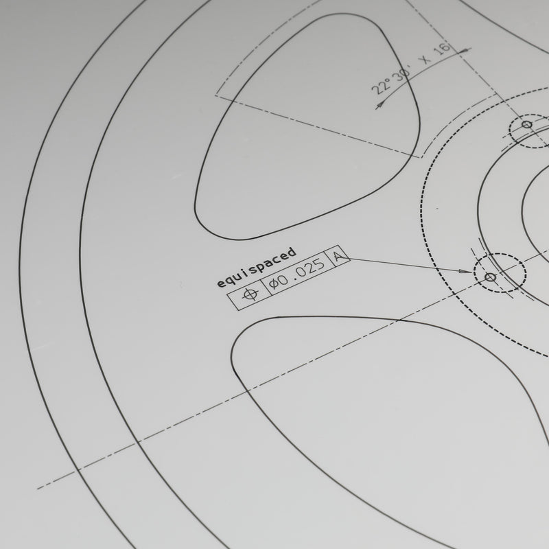 LOT 019 - Williams Racing 1993 FW15 Wheel Rim Technical Drawing