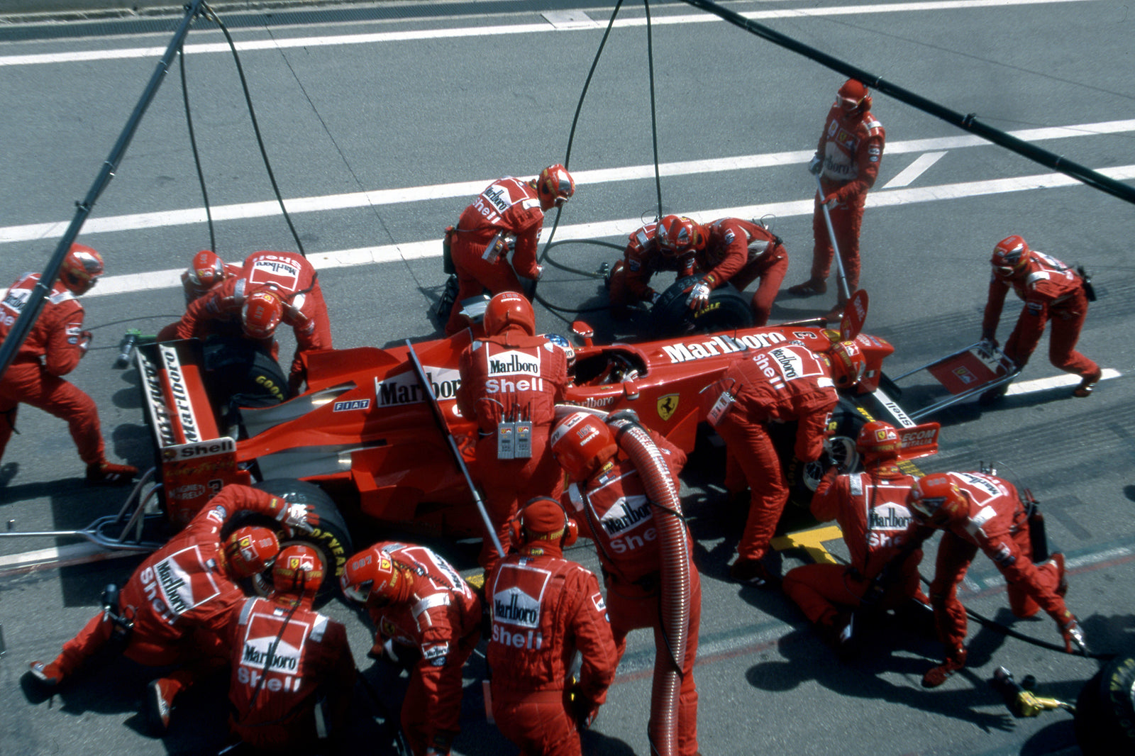 LOT 514 - Michael Schumacher 1998 Scuderia Ferrari Helmet - Barcelona Test Used Bell COA