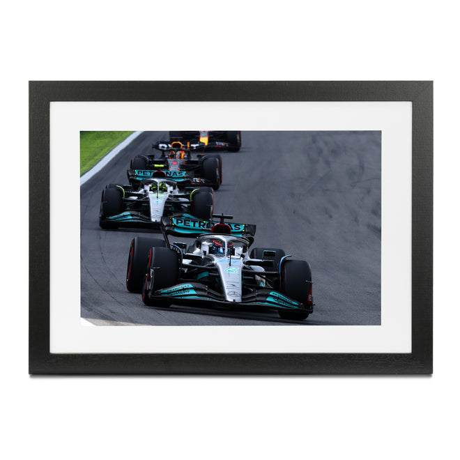 George Russell 2022 'First Win' Mercedes-AMG Petronas Framed Print - Brazilian GP