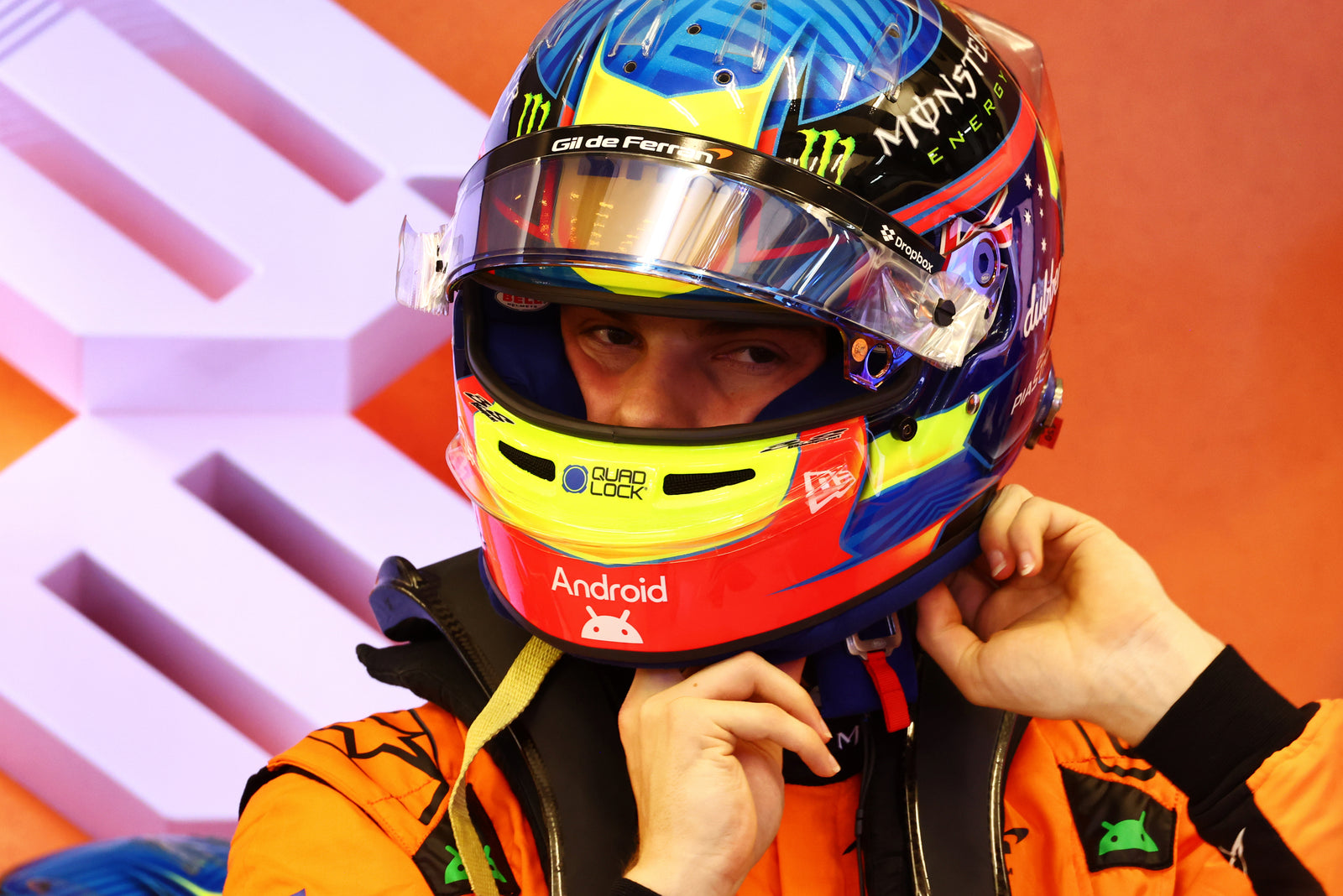 LOT 011 - Oscar Piastri 2024 Signed Race-Used Helmet - Bahrain GP