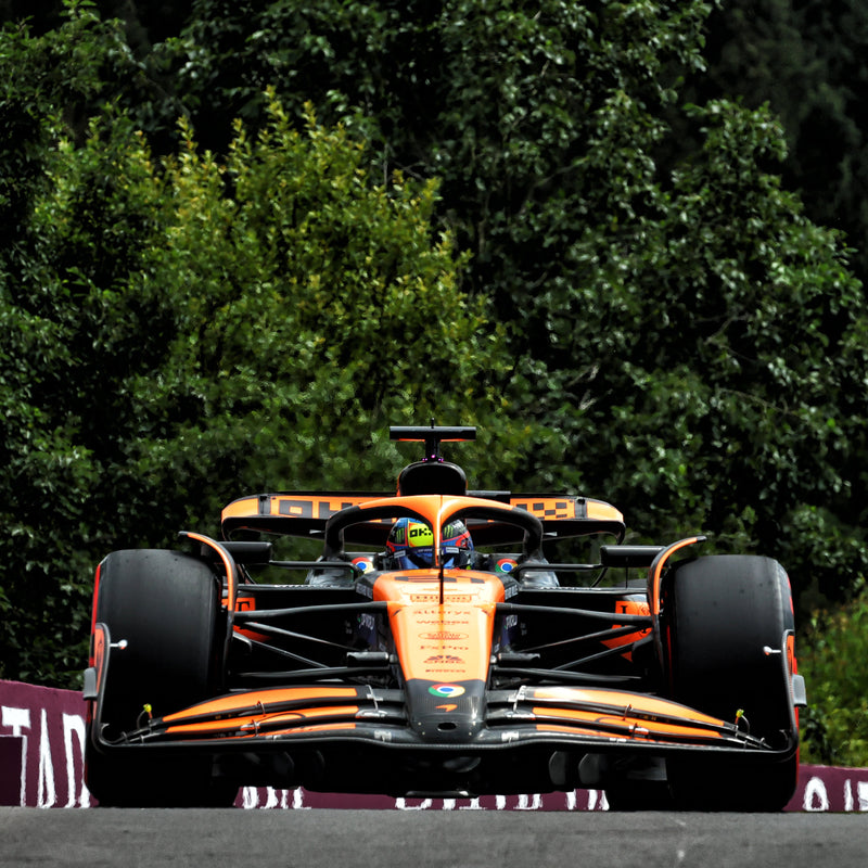 Oscar Piastri 2024 McLaren Formula One Team Race Used Rear Skid Plank Wall Art - Belgian GP