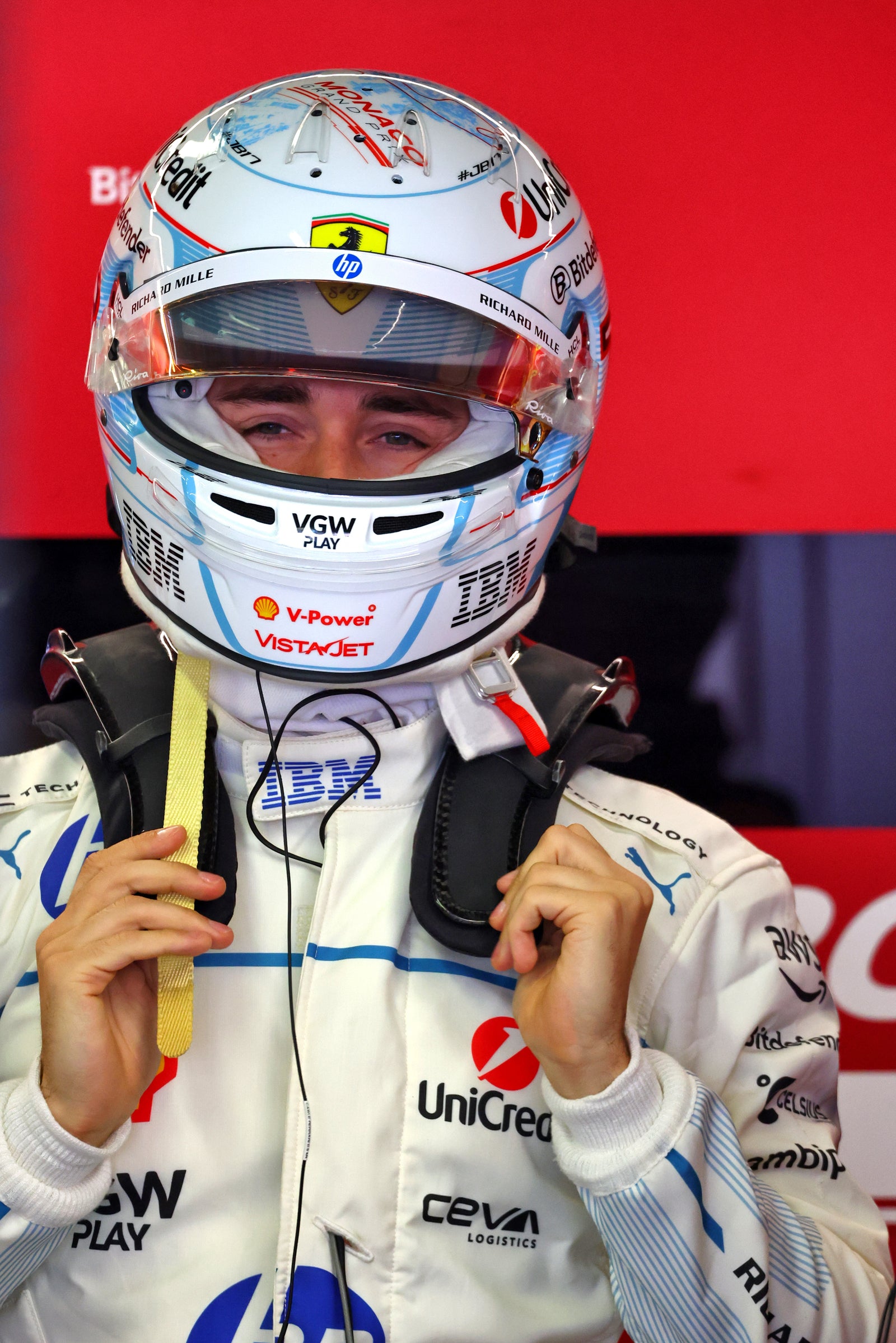 LOT 043 - Charles Leclerc Race-Used 2025 Suit - Monaco GP