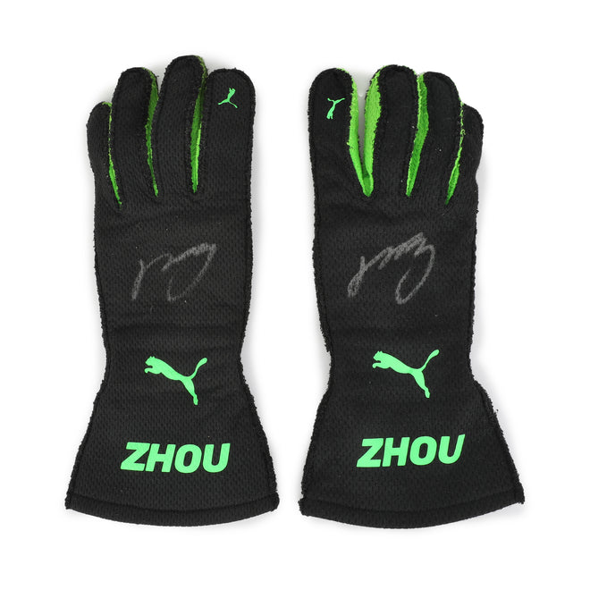 Guanyu Zhou Signed 2024 Grand Prix Used Stake F1 Team Kick Sauber Gloves