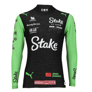 LOT 017 - Guanyu Zhou Signed 2024 Race Grand Prix Used Stake F1 Team Kick Sauber Nomex