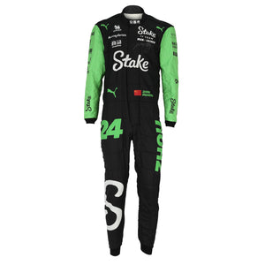LOT 052 - Zhou Guanyu Signed 2024 Stake F1 Team GP Used Racewear Bundle