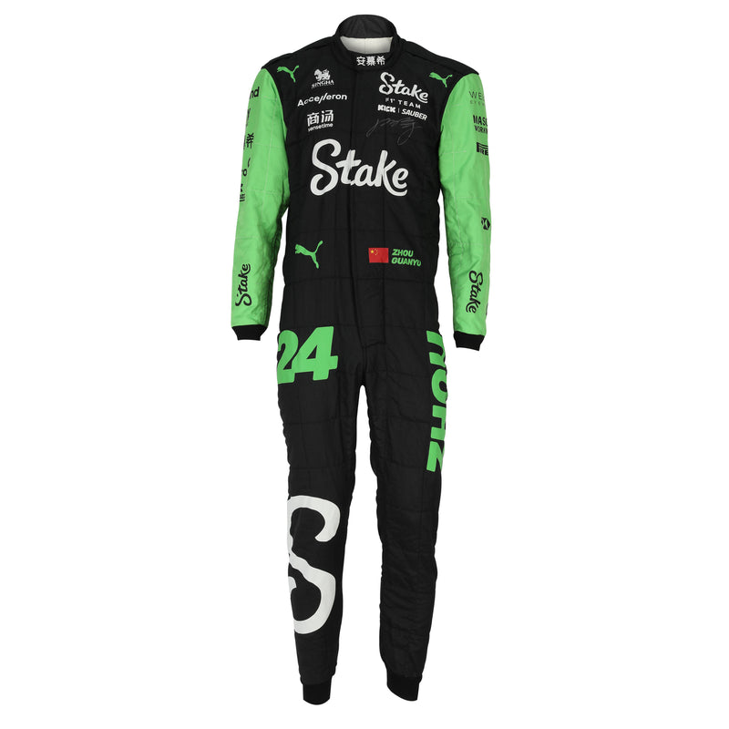 LOT 052 - Zhou Guanyu Signed 2024 Stake F1 Team GP Used Racewear Bundle