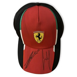 LOT 069 - Charles Leclerc & Carlos Sainz Signed Scuderia Ferrari Cap - Make A Wish