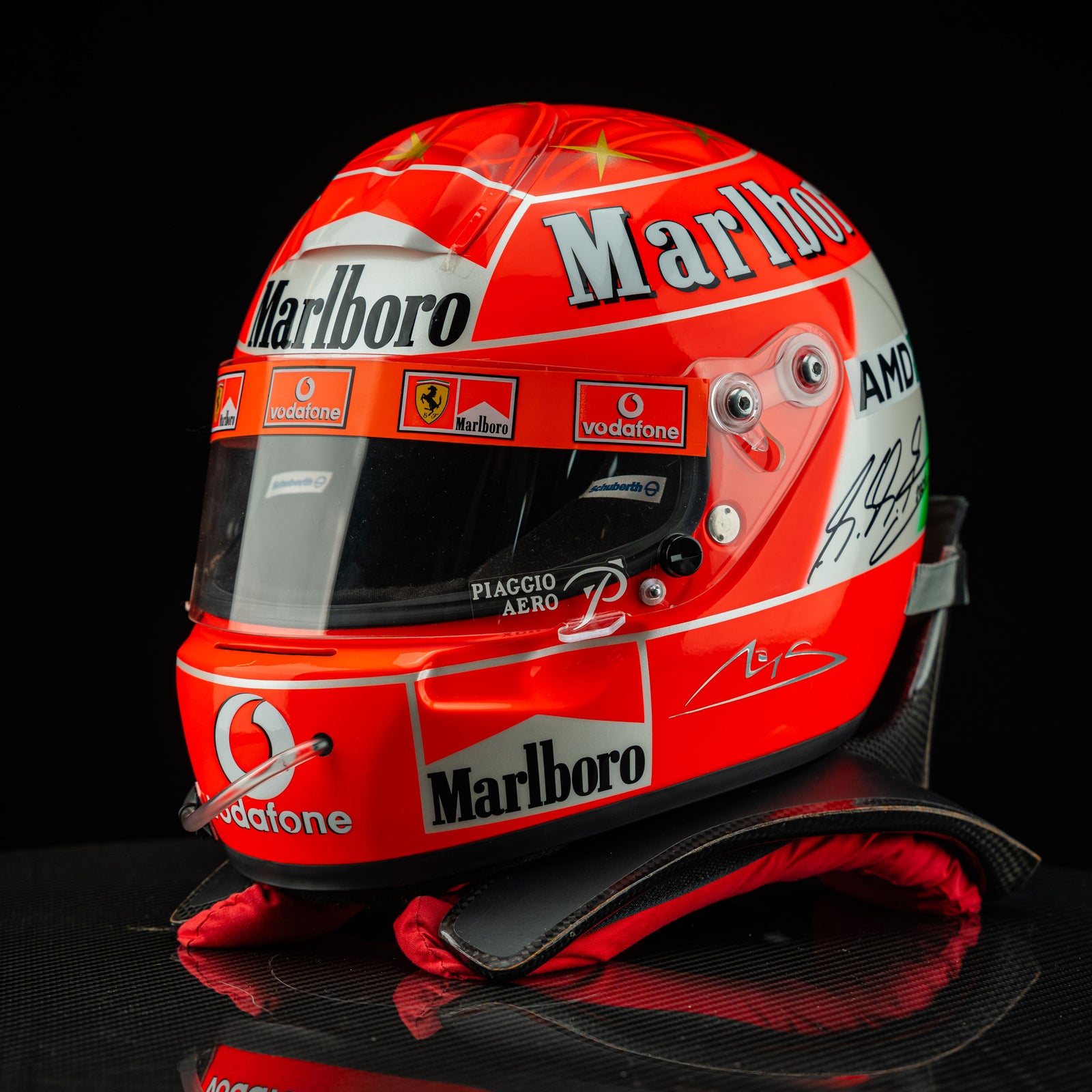 Michael Schumacher 2004 Helmet - Monza Replica Signed with HANS device