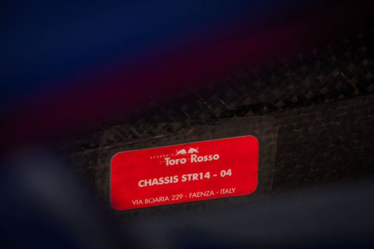 Toro Rosso STR14-04 rolling chassis from the 2019 Formula 1 season, authentic P2 finishing motorsport collectible