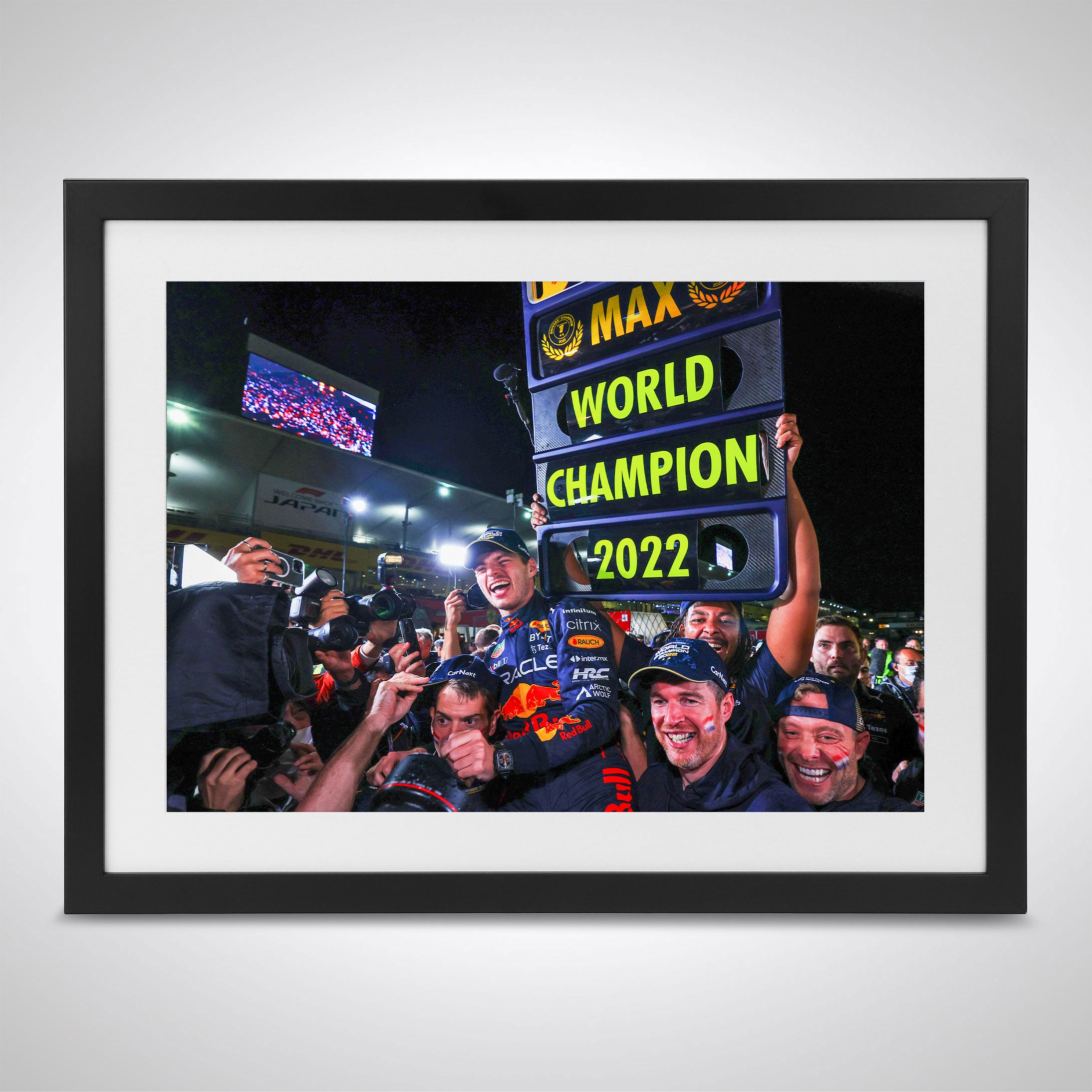 Max Verstappen 2022 'World Champion Team Celebrations' Print - Japan GP