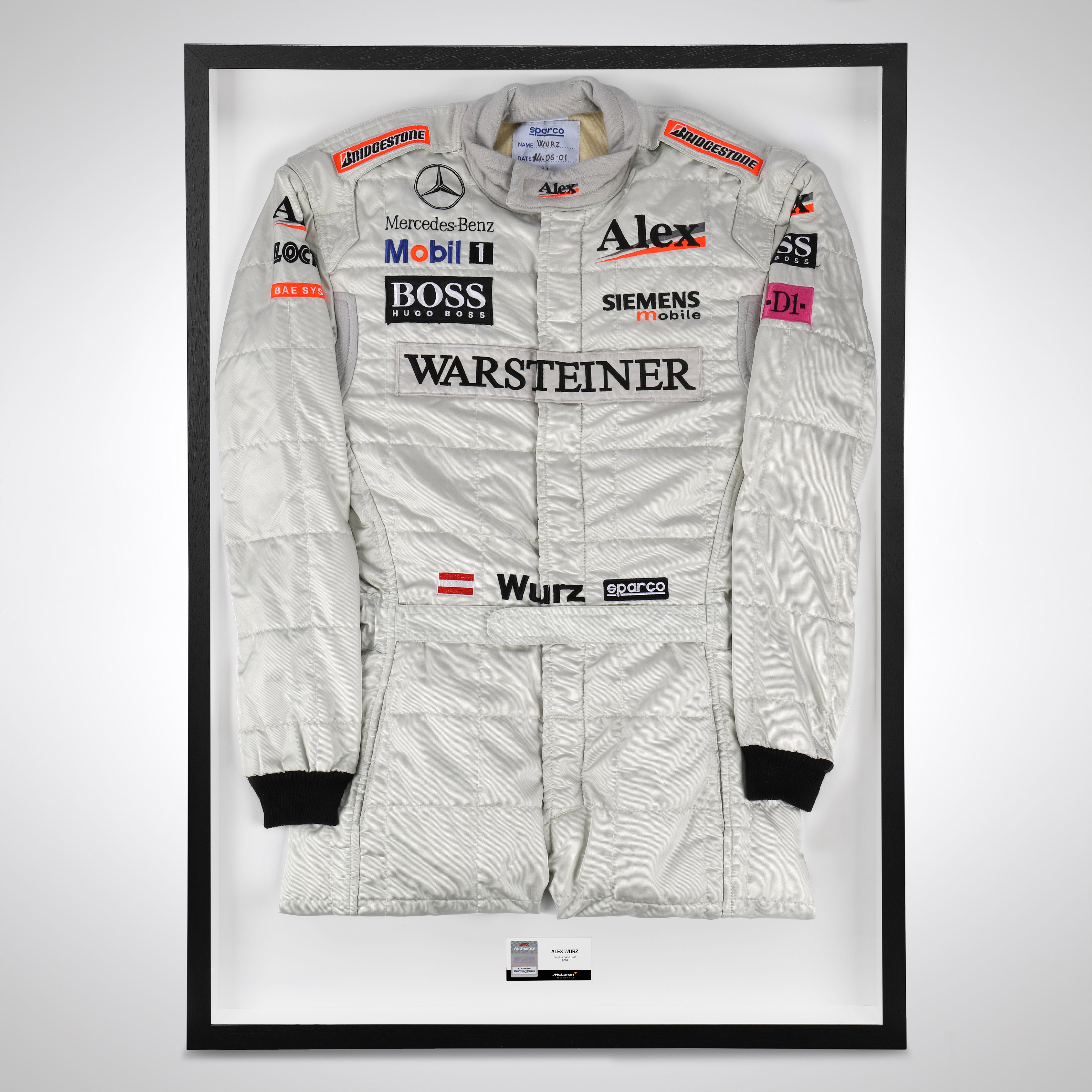 Alexander Wurz 2001 Replica McLaren F1 Team Race Suit with Warsteiner Branding