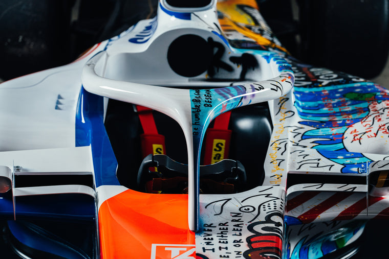 Ayrton Senna art edition show car, premium Formula 1-inspired exhibition display vehicle with eye-catching tribute design
