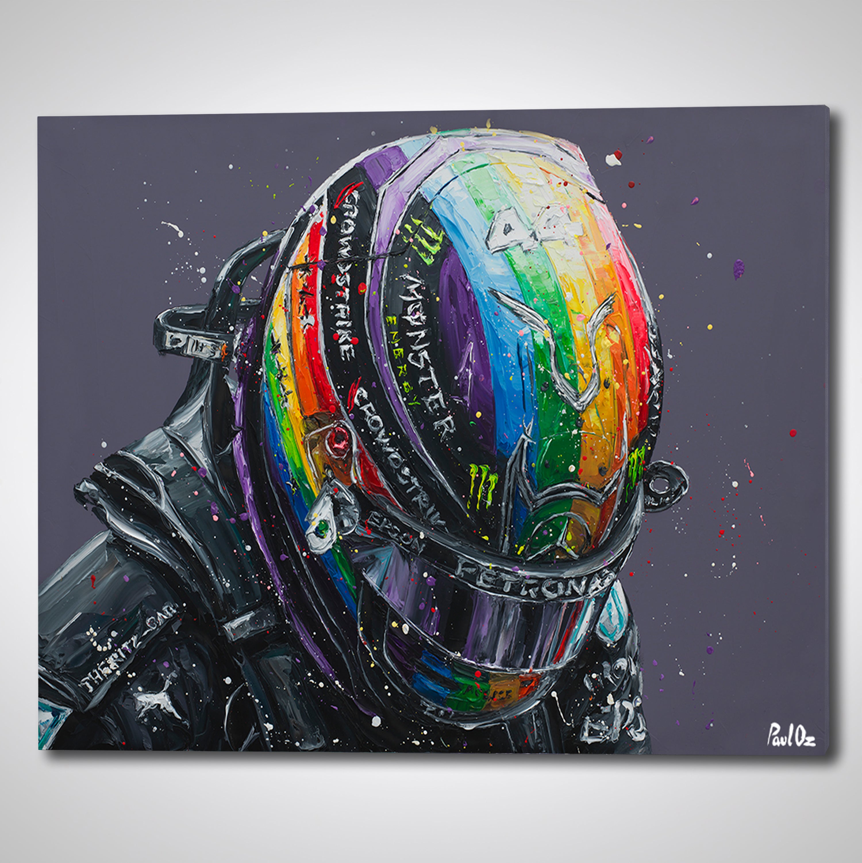 Lewis Hamilton 'Rainbow Helmet' Hand Embellished - Paul Oz