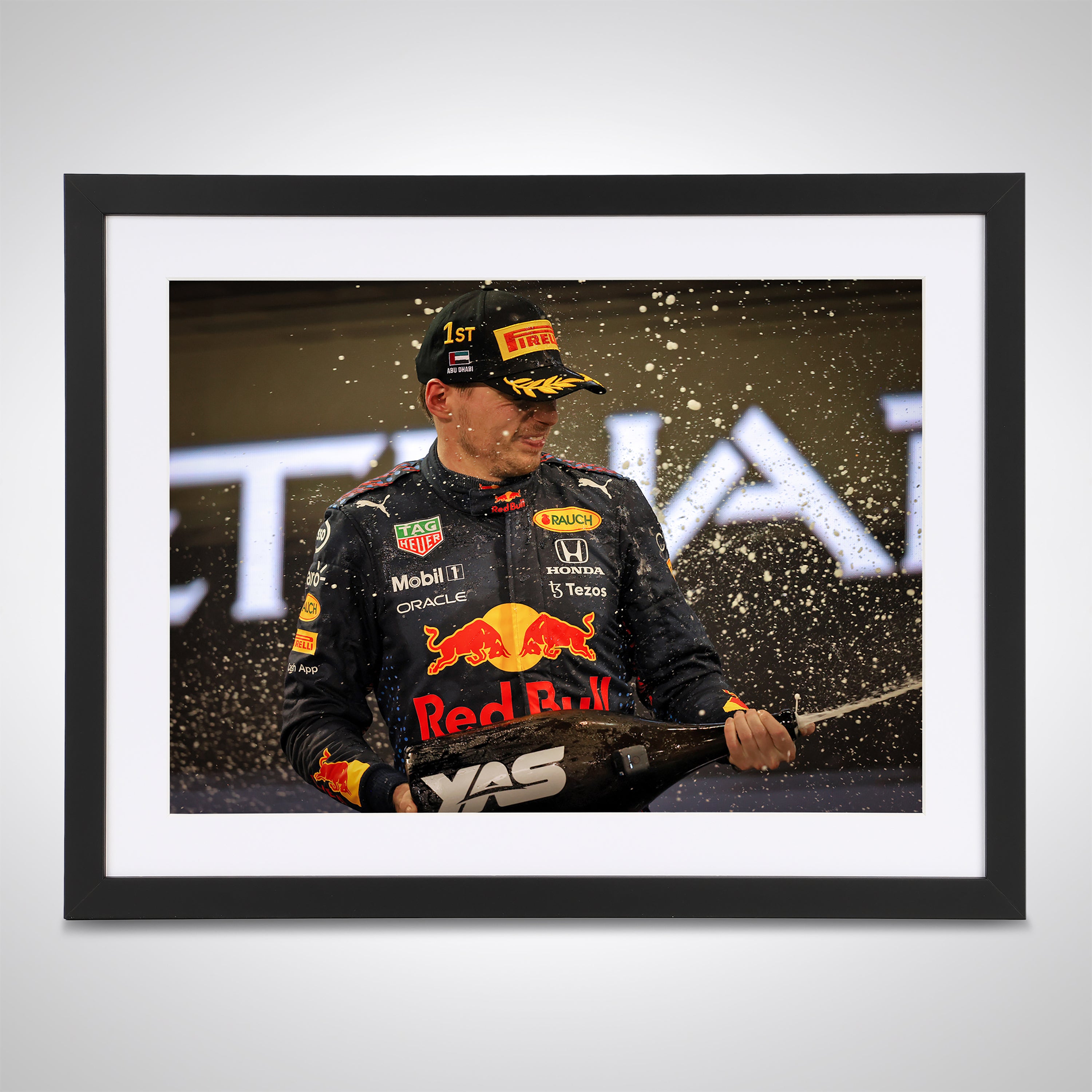 Max Verstappen 2021 'World Champion Podium Celebrations' Print - Abu Dhabi GP