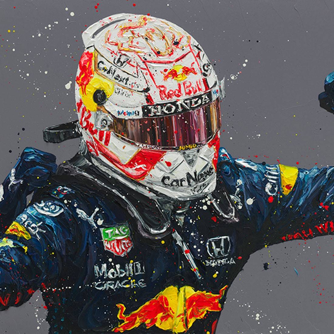 Max Verstappen in Monaco 2021 Hand Embellished Artwork - Paul Oz