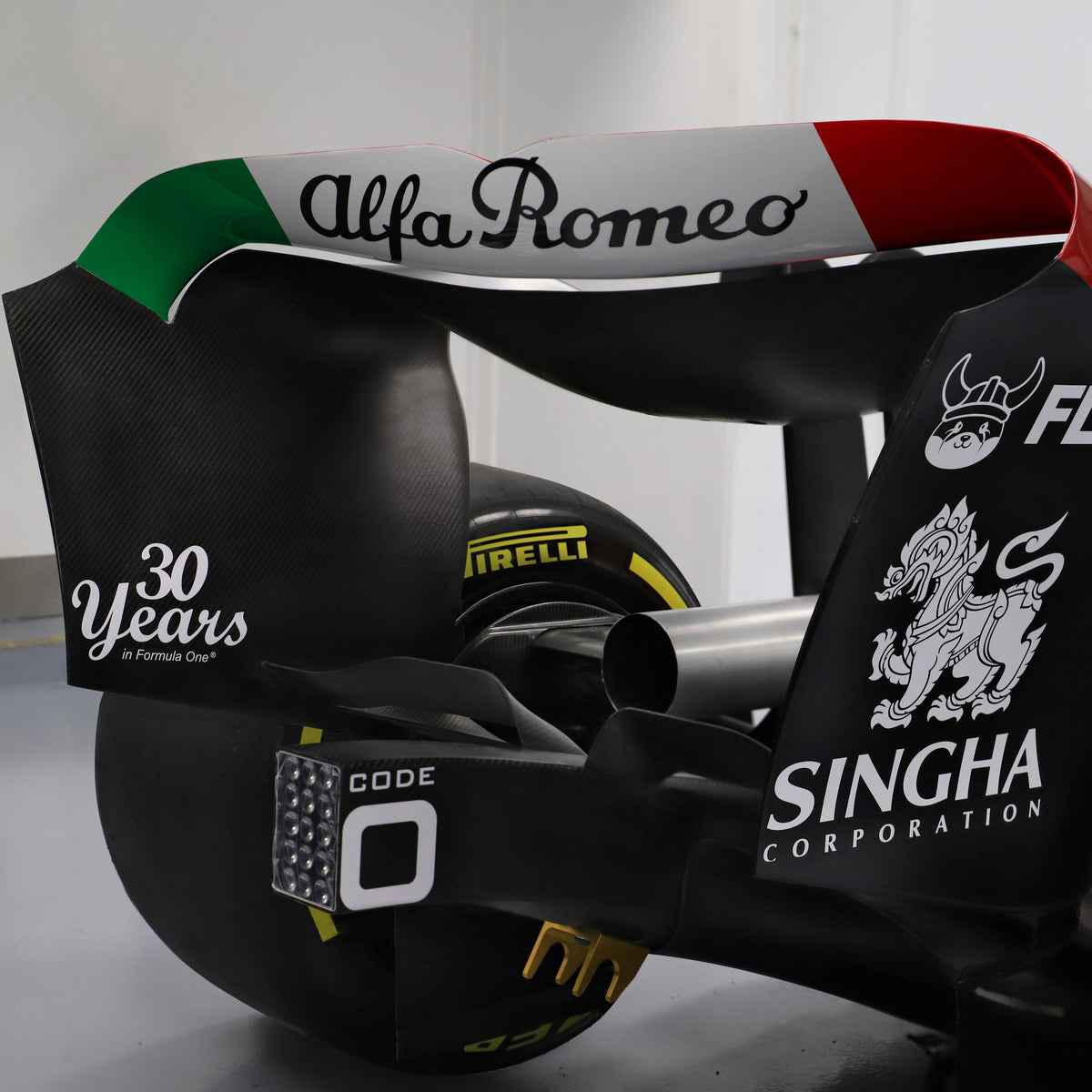 2022 Alfa Romeo C42 Azerbaijan Grand Prix Formula 1 show car, full-size collector display vehicle inspired by the C42 challenger
