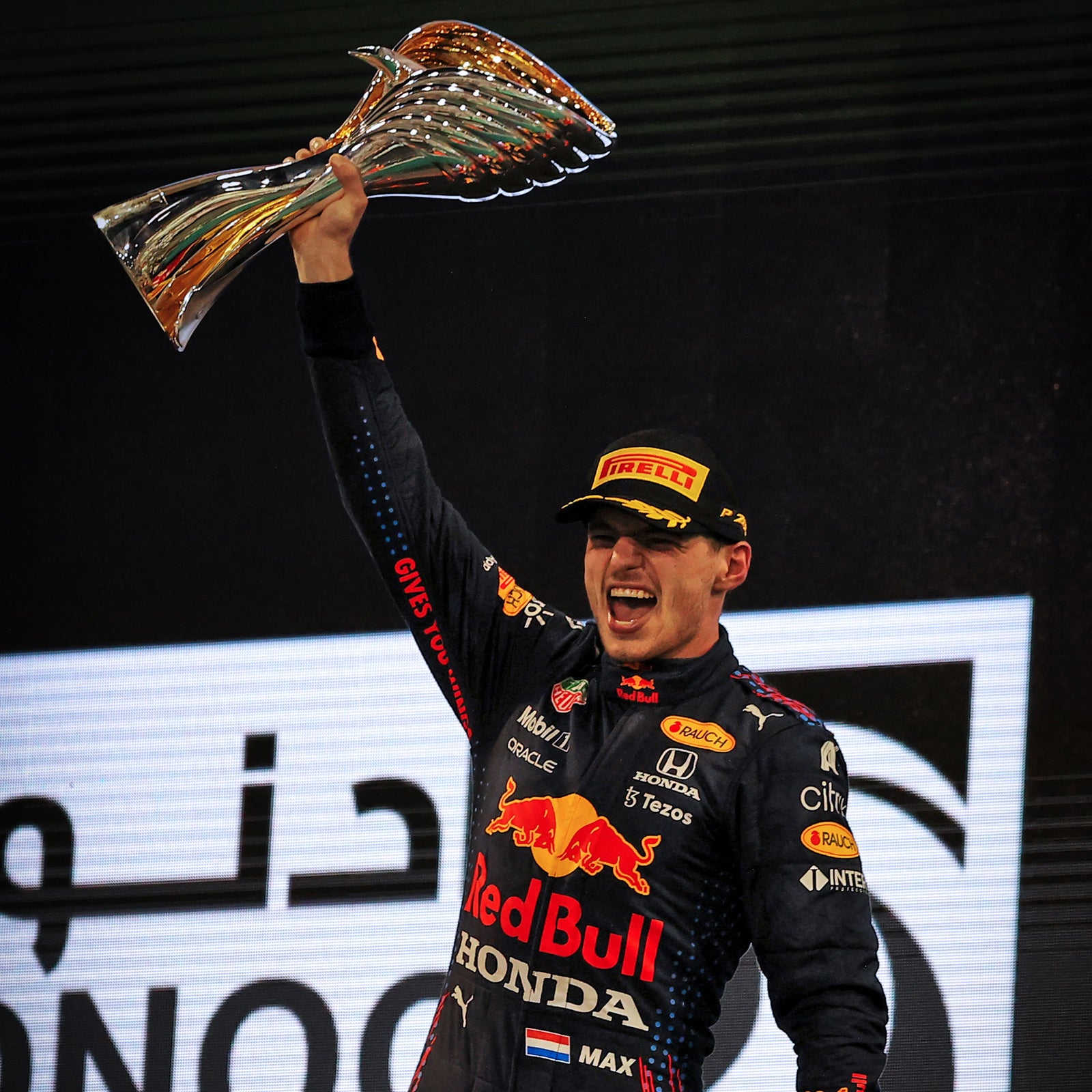 Max Verstappen 2021 'World Champion Red Bull Team Celebrations' Print - Abu Dhabi GP